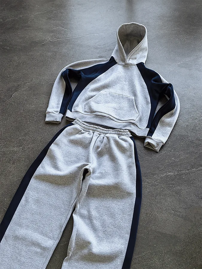 Mertra Side-Stripe Tracksuit Grey
