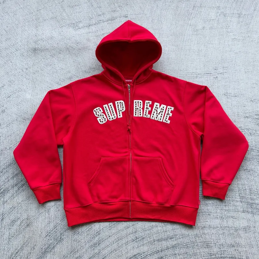 Sup bb simon zip up hoodie red