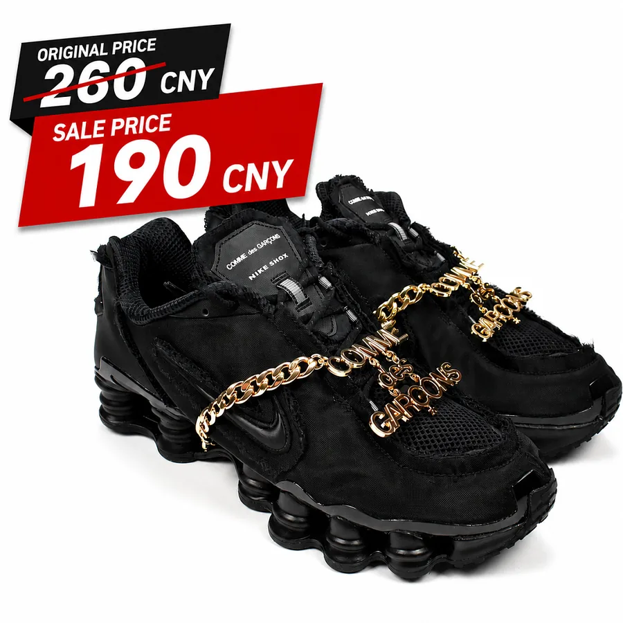 CDG x Nike Shox Black Gold Chain