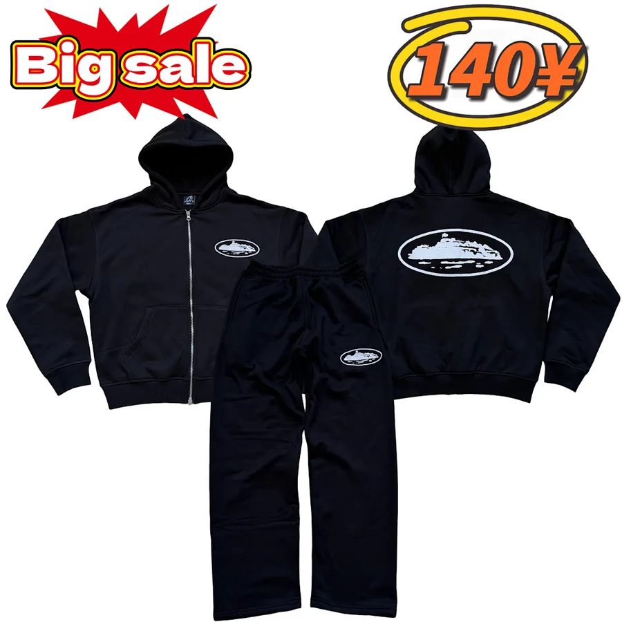Corteiz Island Logo Tracksuit Black