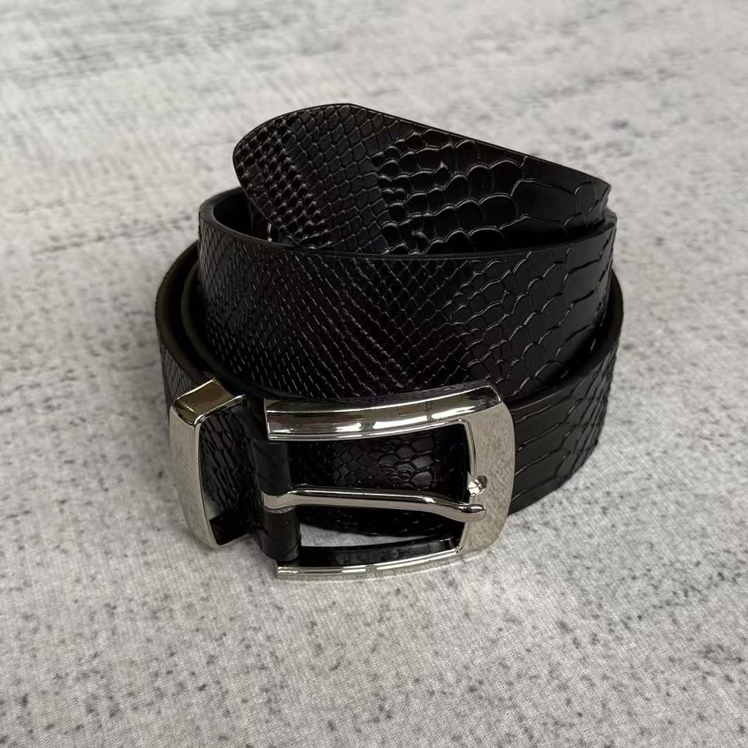 V*ROCK SNAKE SKIN LEATHER BELT