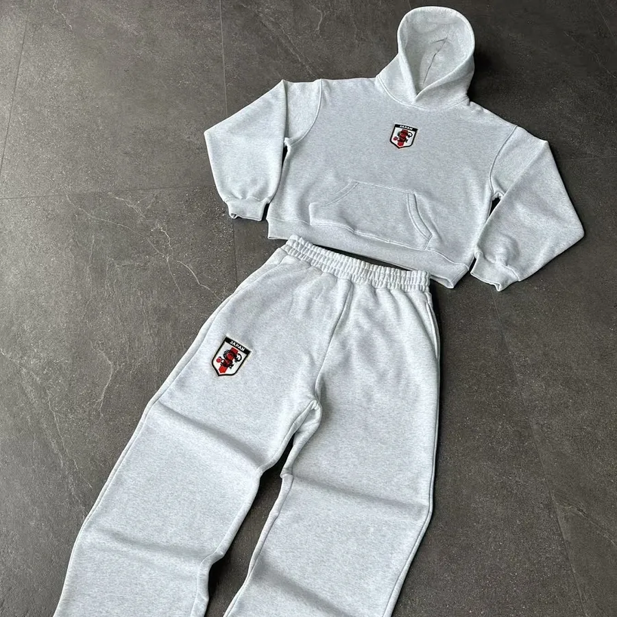 Japan Crest Cropped Tracksuit Grey