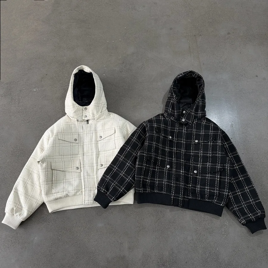 Sherpa and Check Hooded Jacket