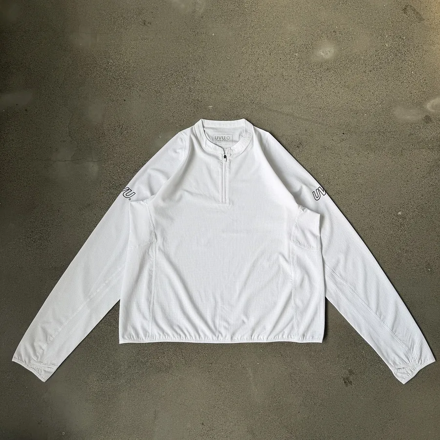 UVU Quarter Zip Long Sleeve Top in White