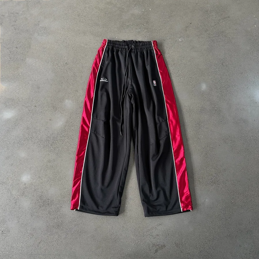 Red Stripe Track Pants in Black
