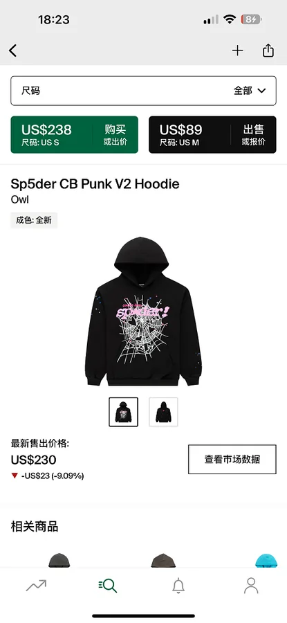 Sp5der CB Punk V2 Hoodie Owl
