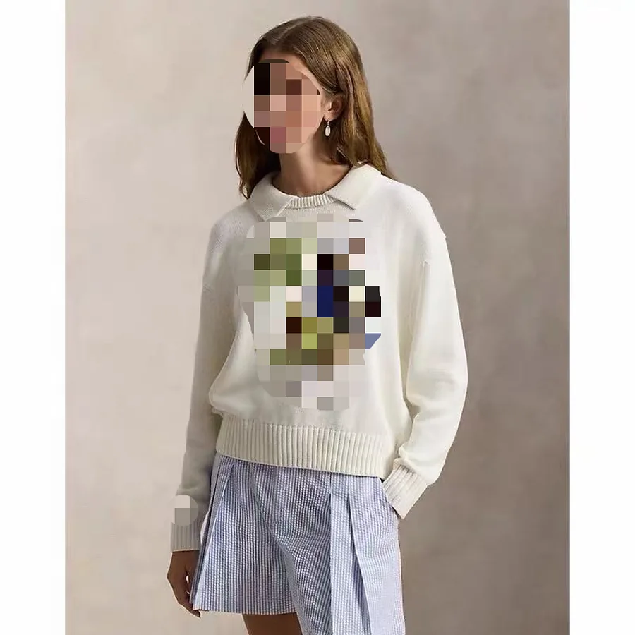 Palm Tree Bear Collared Sweater