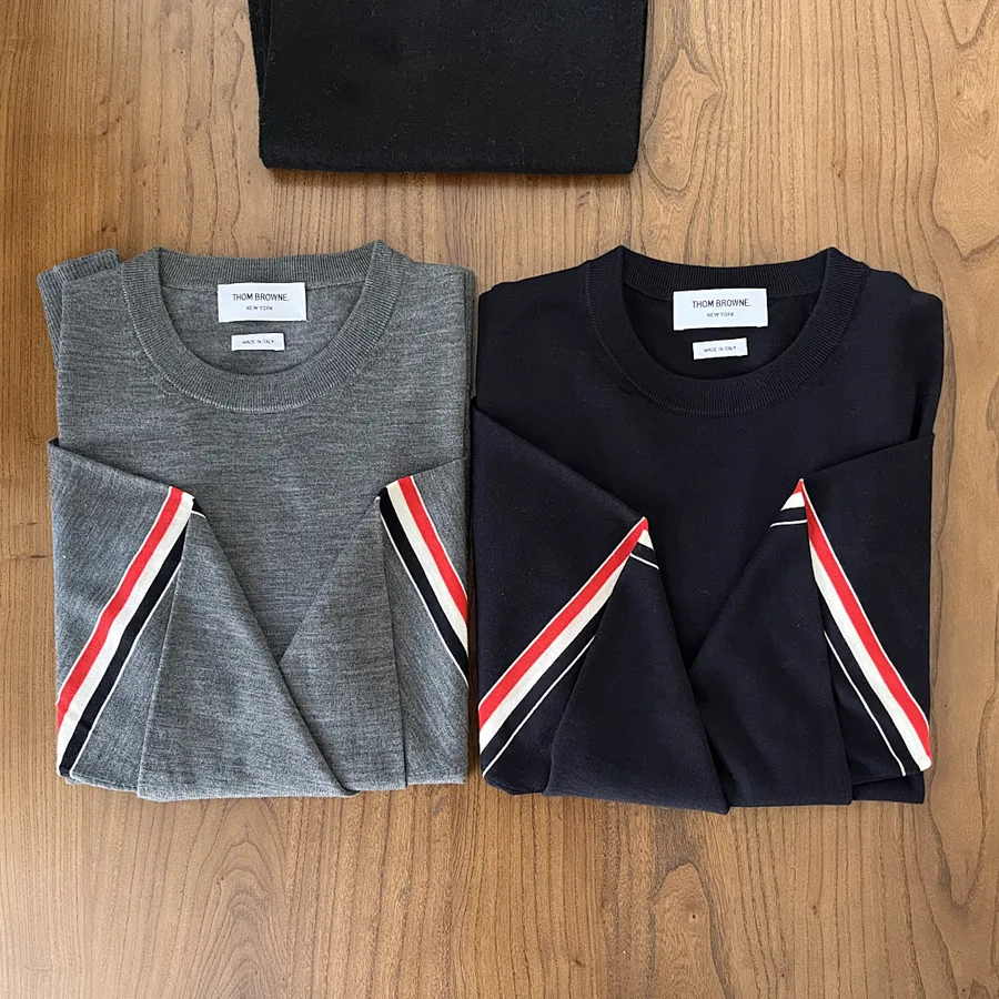 Thom Browne Three Stripe Crewneck Sweater