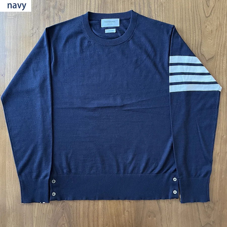 Thom Browne Four Bar Crewneck Sweater