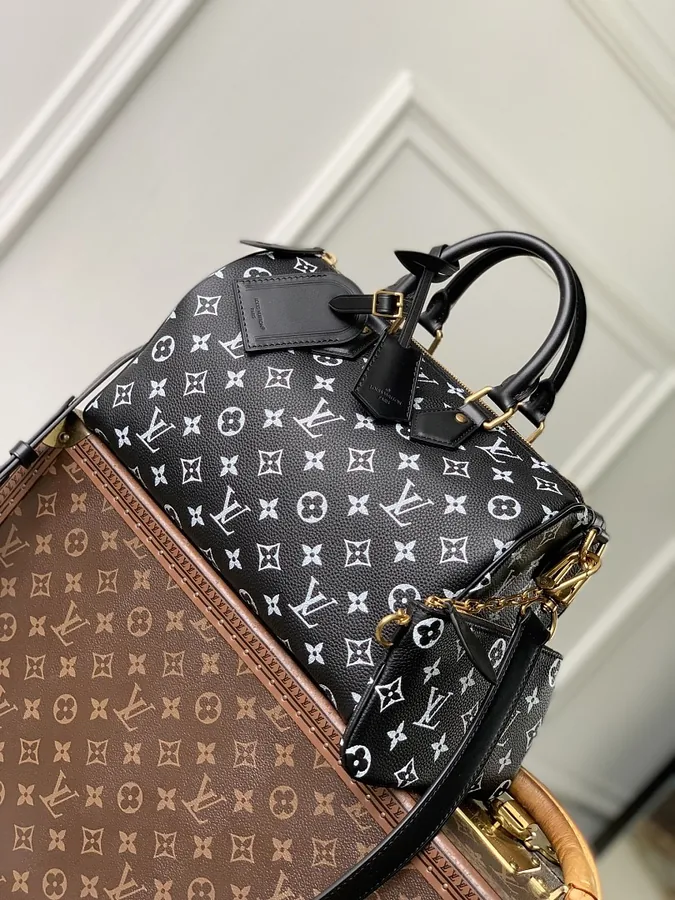 LV Speedy Bandouliere 25 Black Monogram