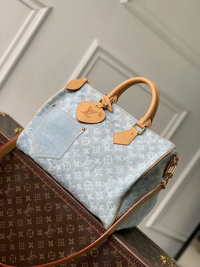 LV Speedy Bandouliere Monogram Denim
