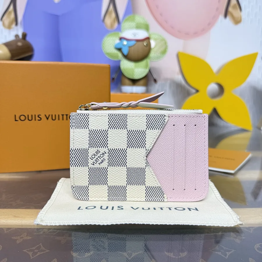 LV Damier Azur Coin Purse Pink