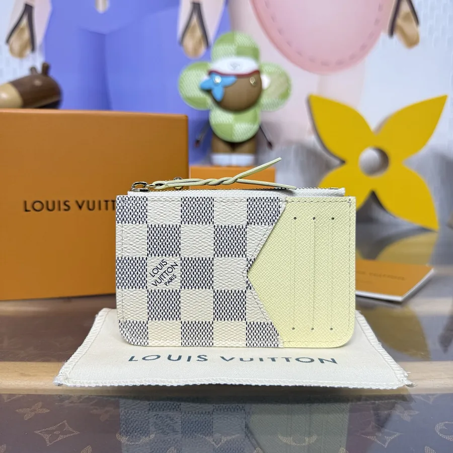 LV Damier Azur Coin Purse Yellow