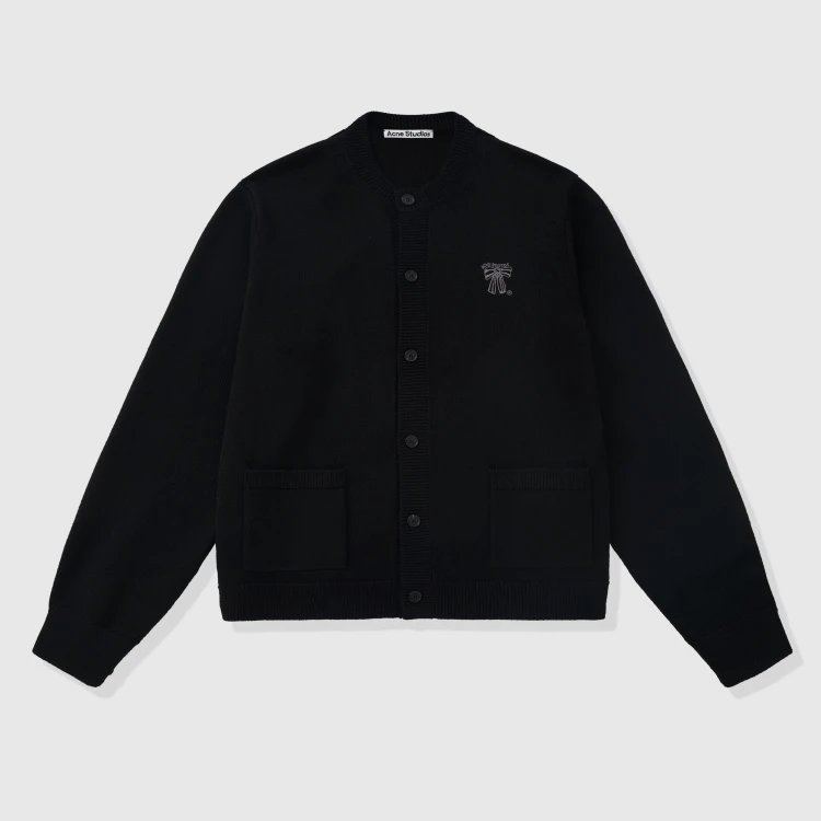 Acne Studios Style Wool Embroidered Cardigan