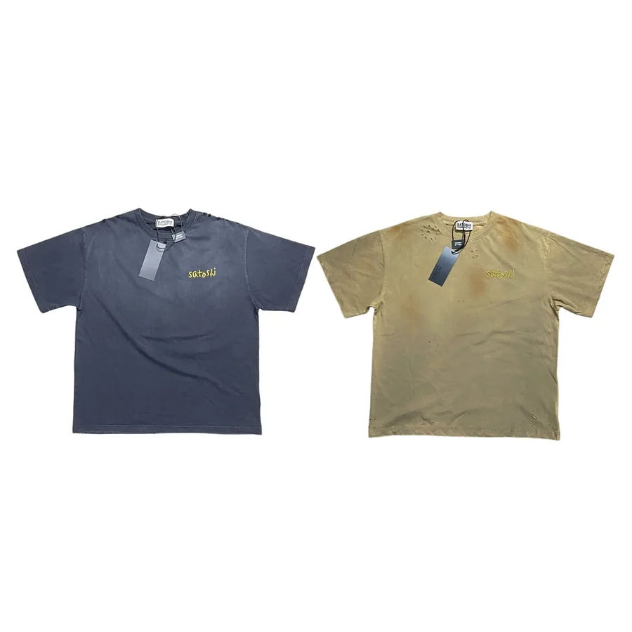 Satoshi Nakamoto Chain Stitch Distressed Tee