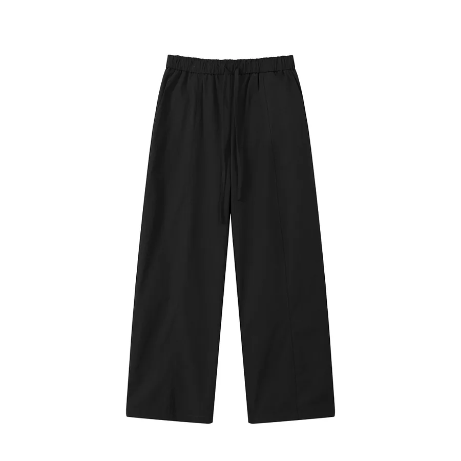 Lemaire Style Minimal Drawstring Straight Trousers
