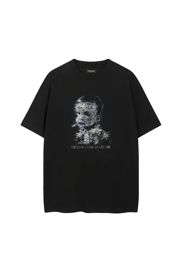 Fucking Awesome Style Portrait Vintage Print Tee in Black
