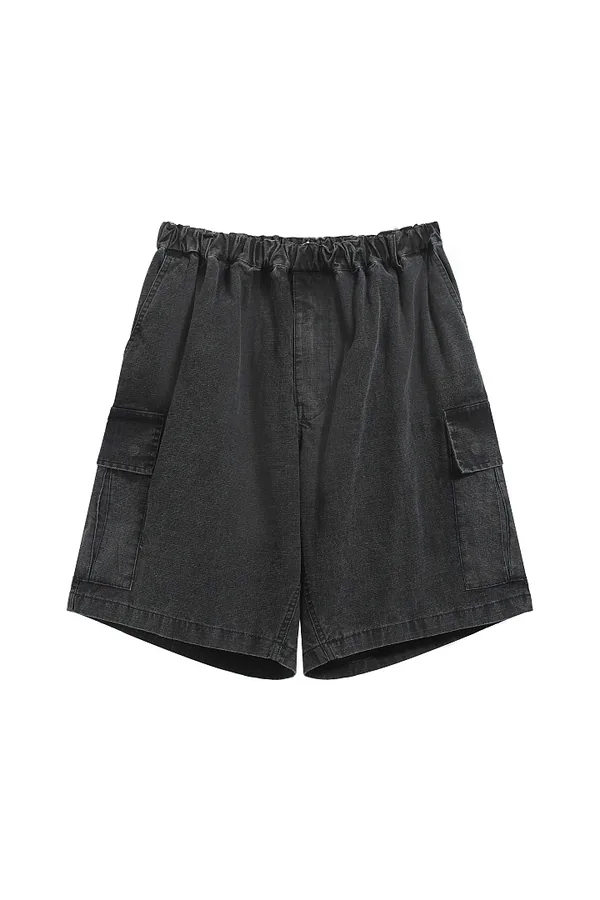 Acne Studios Style Washed Cargo Shorts in Black