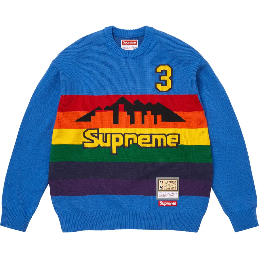 Mitchell and Ness Nuggets Basketball Sweater in Blue