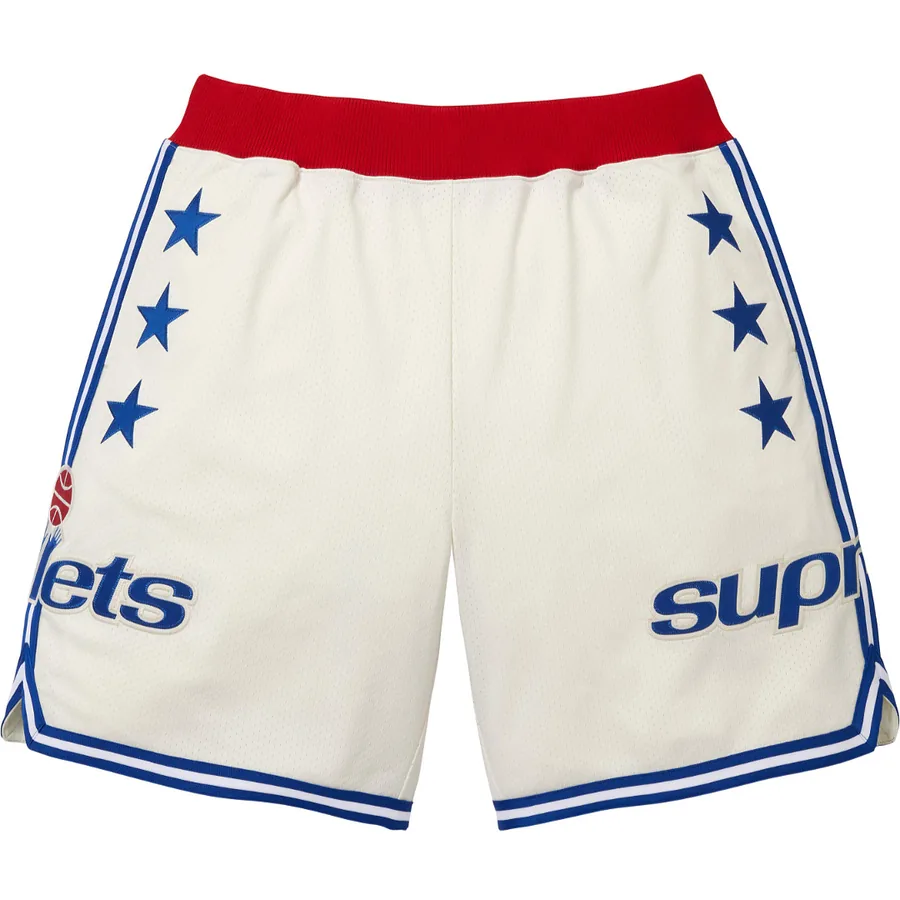 Mitchell and Ness Bullets Basketball Shorts in White