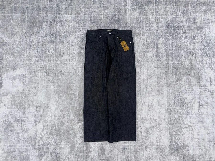 Corazon Yellow Leather Patch Jeans