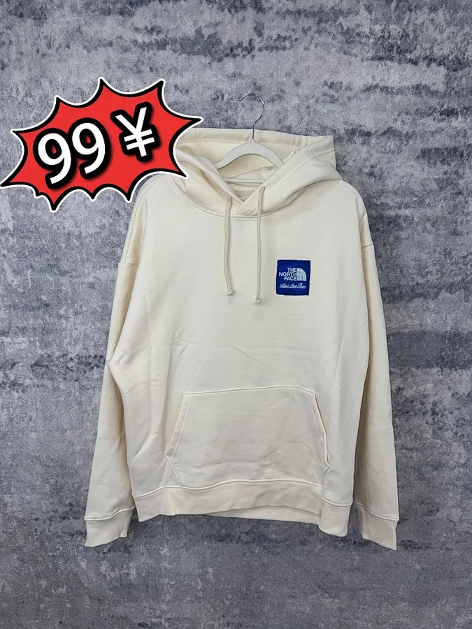 The North Face Box Logo Hoodie in Cream