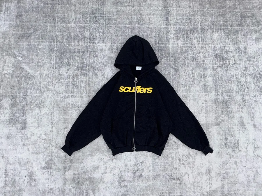 Yellow Chest Logo Zip Sweatshirt