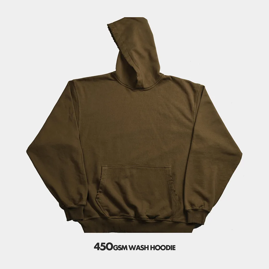 450gsm Union Kingdom Vintage Washed Loose Fit Blank Hoodie