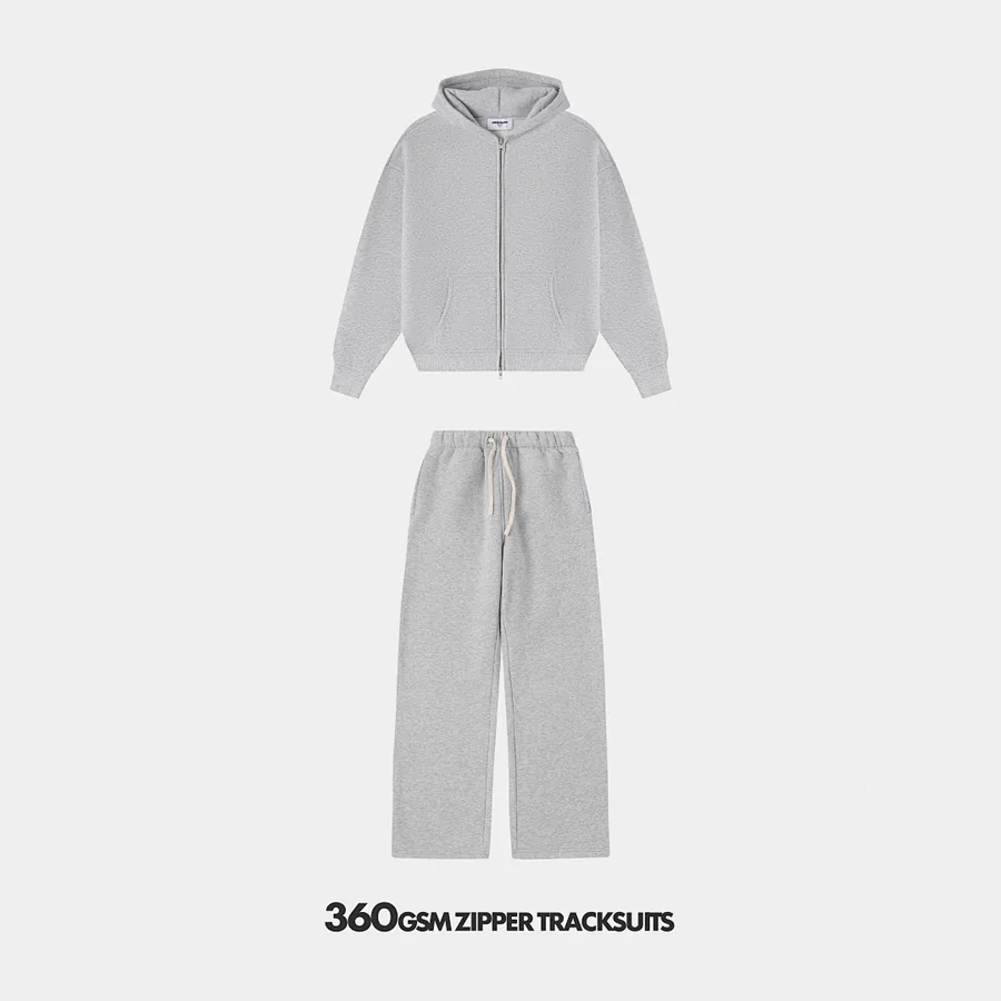360gsm Union Kingdom Loose Fit Blank Zip-up Hoodie And Tracksuit