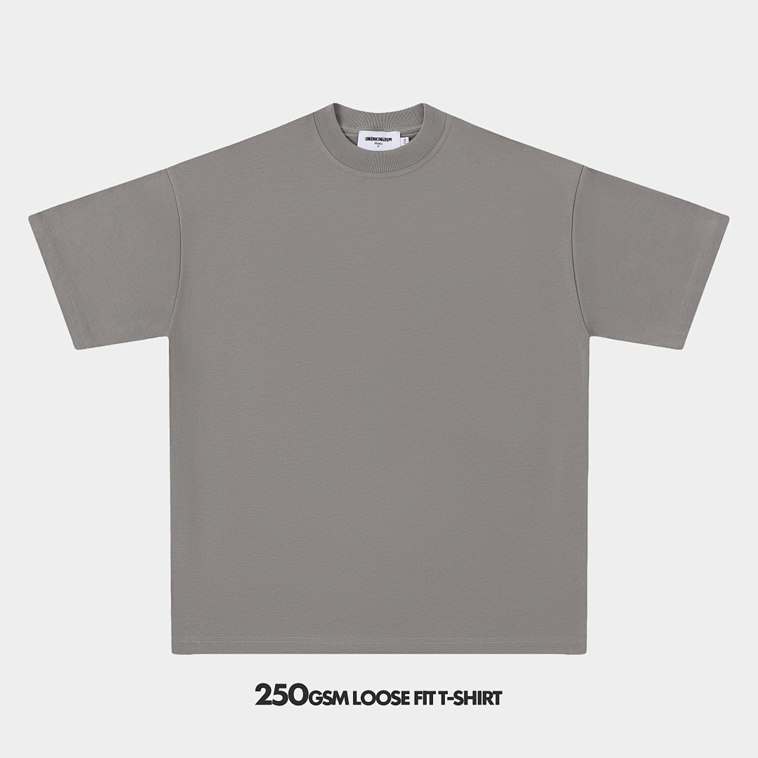 250gsm Union Kingdom 100% cotton loose fit blank t-shirt
