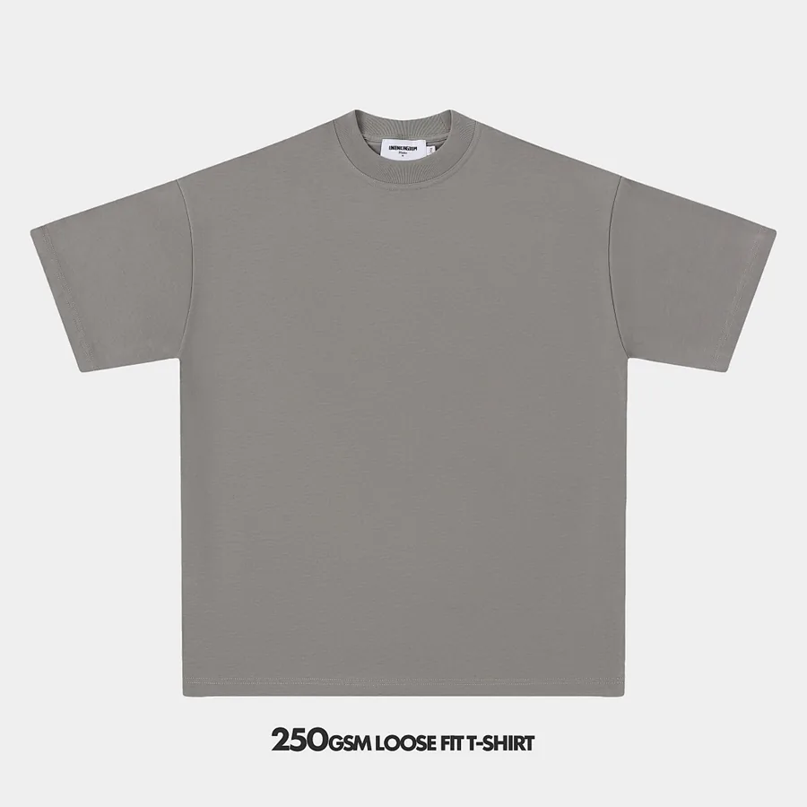 250gsm Union Kingdom 100% cotton loose fit blank t-shirt
