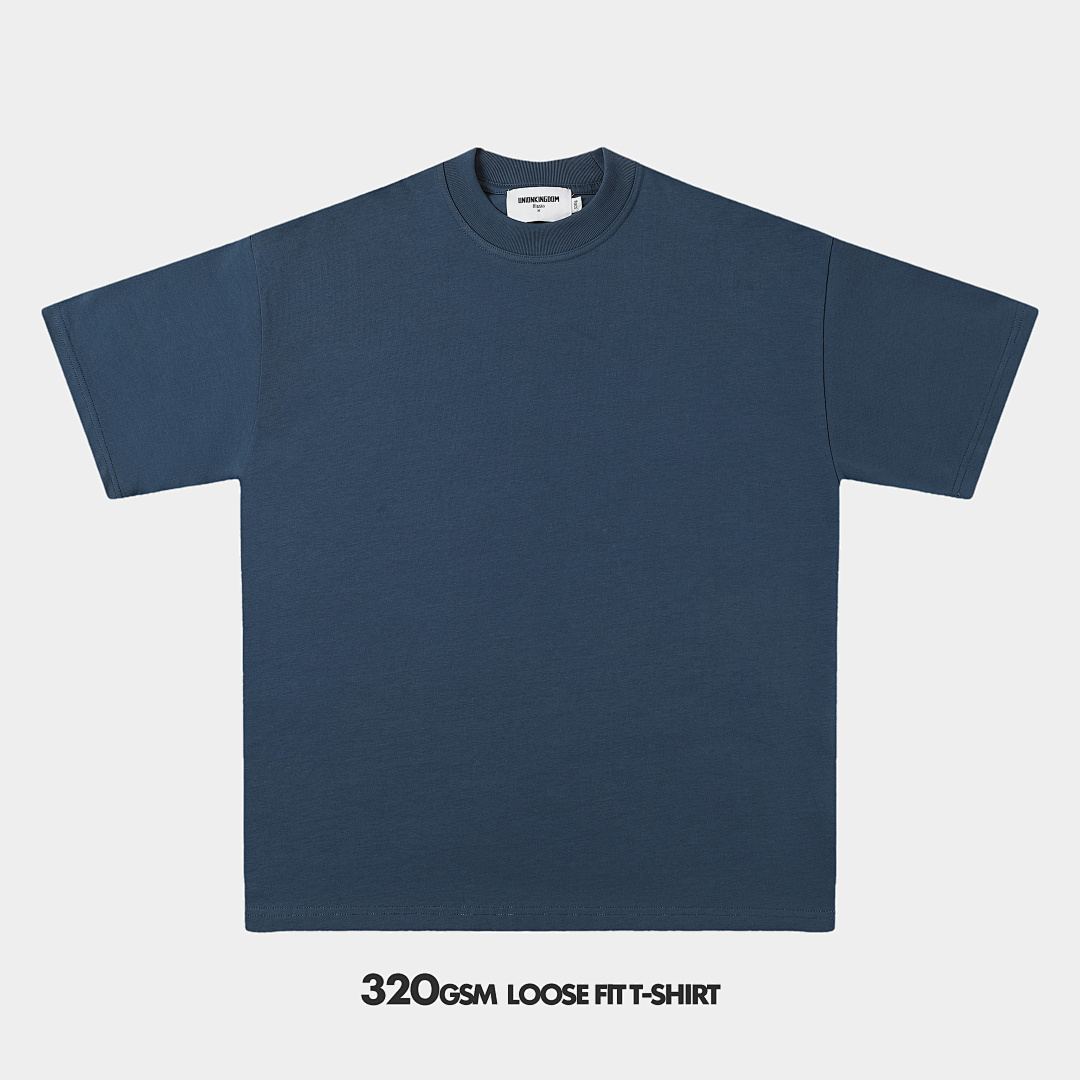 320gsm Union Kingdom 100% cotton loose fit blank t-shirt