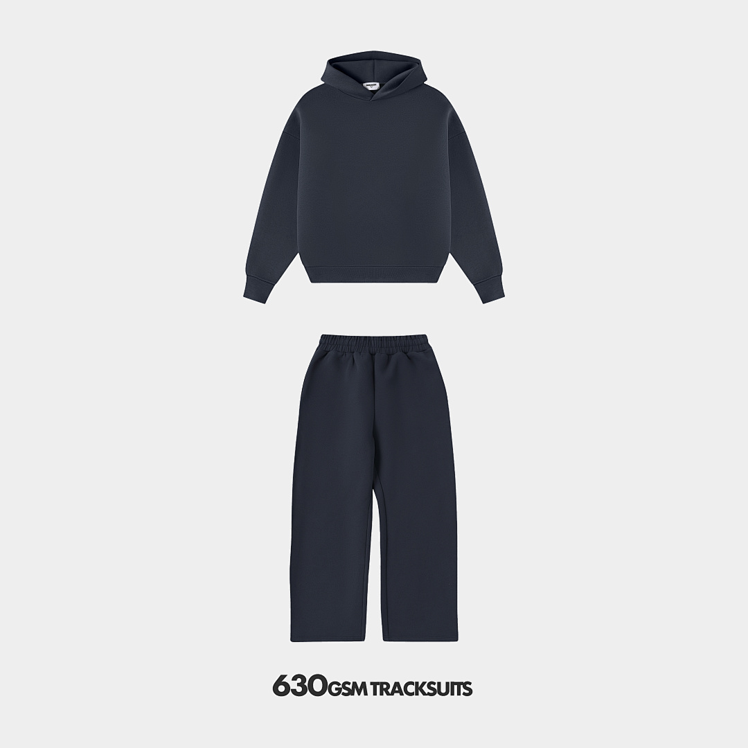 630gsm Union Kingdom Boxy Cropped Fit Blank Tracksuits