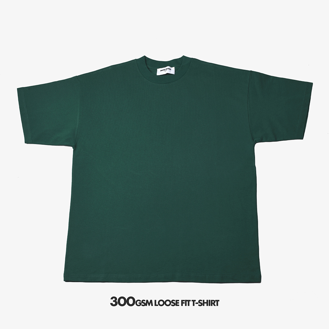 300gsm Union Kingdom 100% Raw Cotton Loose Fit Blank T-shirt
