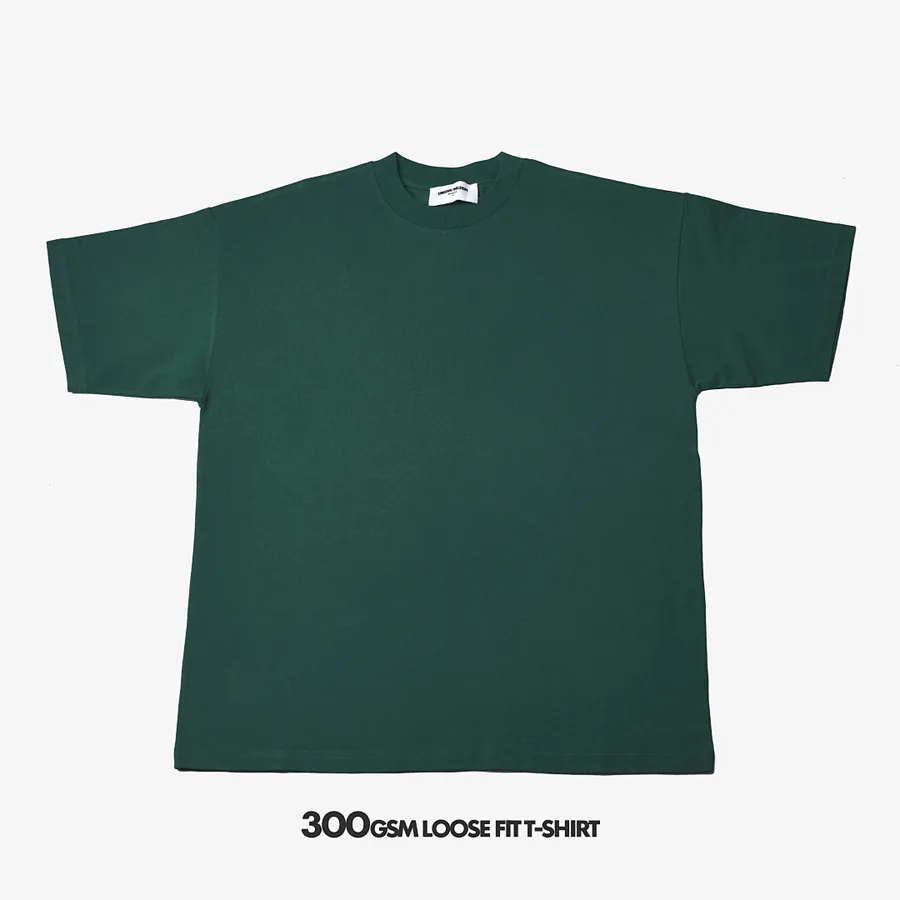300gsm Union Kingdom 100% Raw Cotton Loose Fit Blank T-shirt
