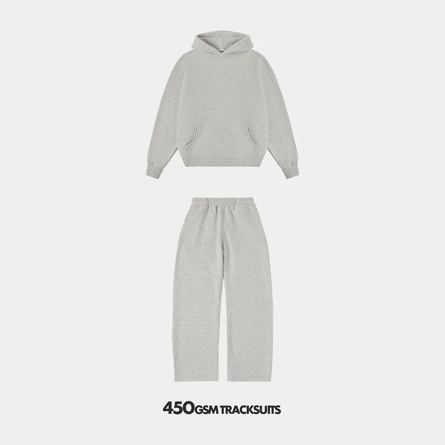 450gsm Union Kingdom 100% Cotton Fleece Cropped Fit Blank Tracksuits
