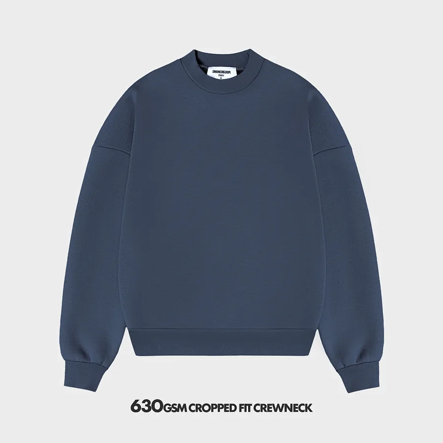 630gsm Union Kingdom Boxy Cropped Fit Blank Crewneck