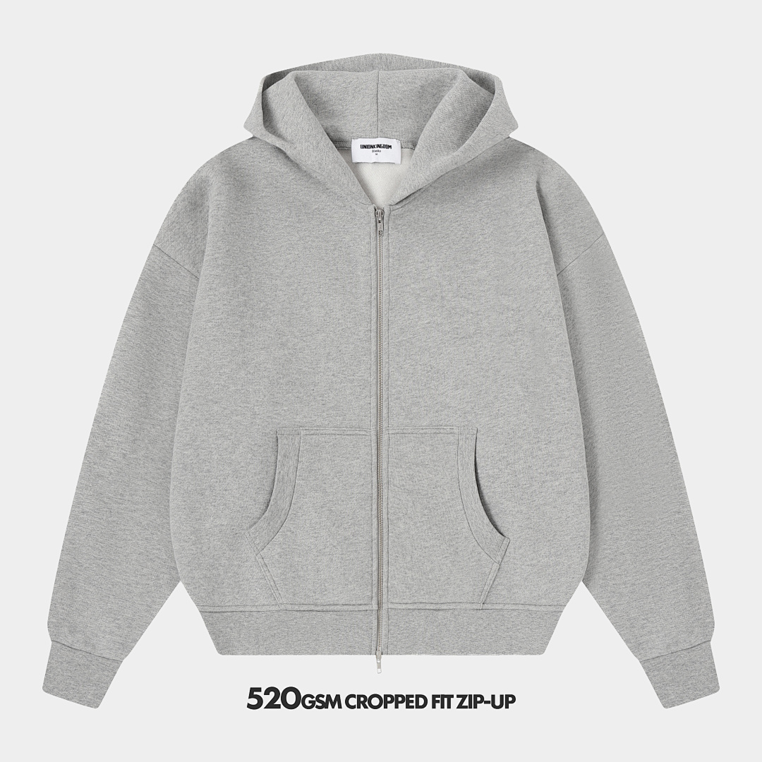 [add new color] 520gsm Union Kingdom boxy cropped fit zip-up