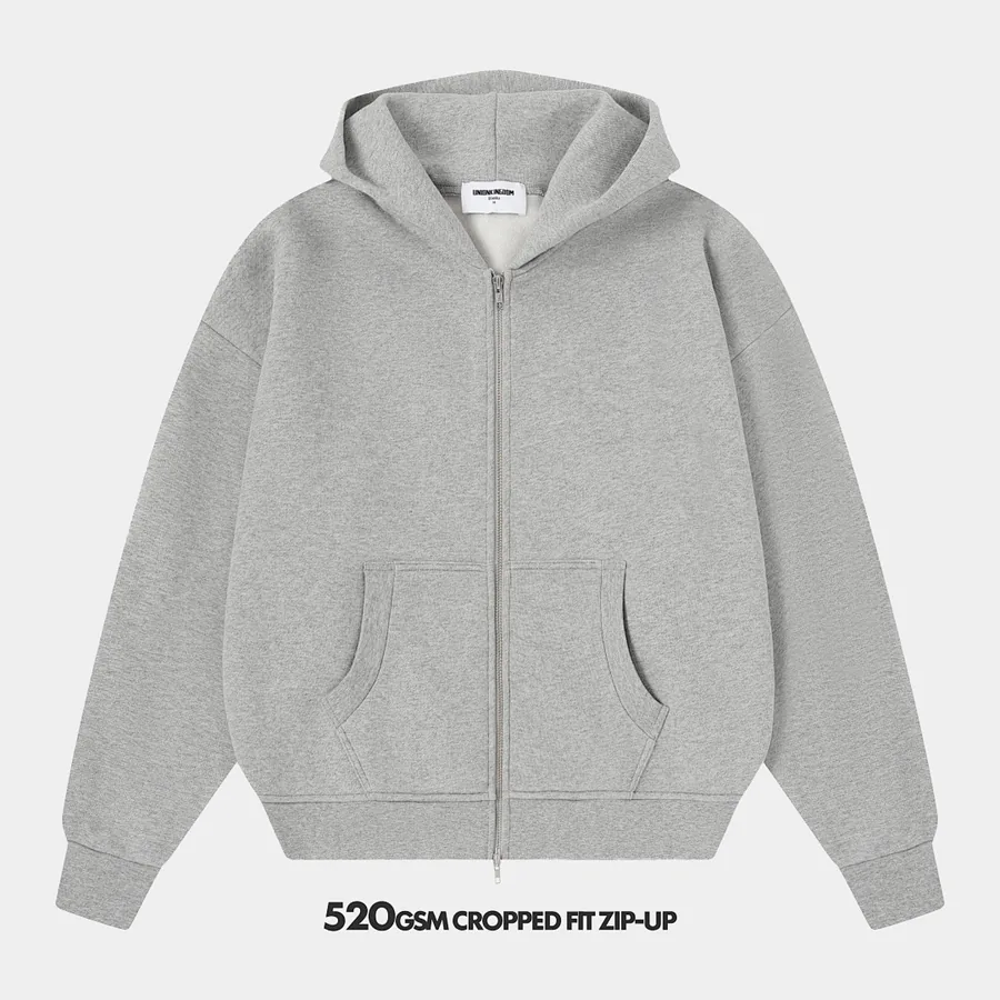 [add new color] 520gsm Union Kingdom boxy cropped fit zip-up