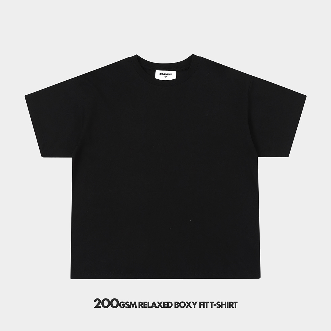 200gsm Union Kingdom 100% Slub Cotton Relaxed Boxy Fit Blank T-shirt