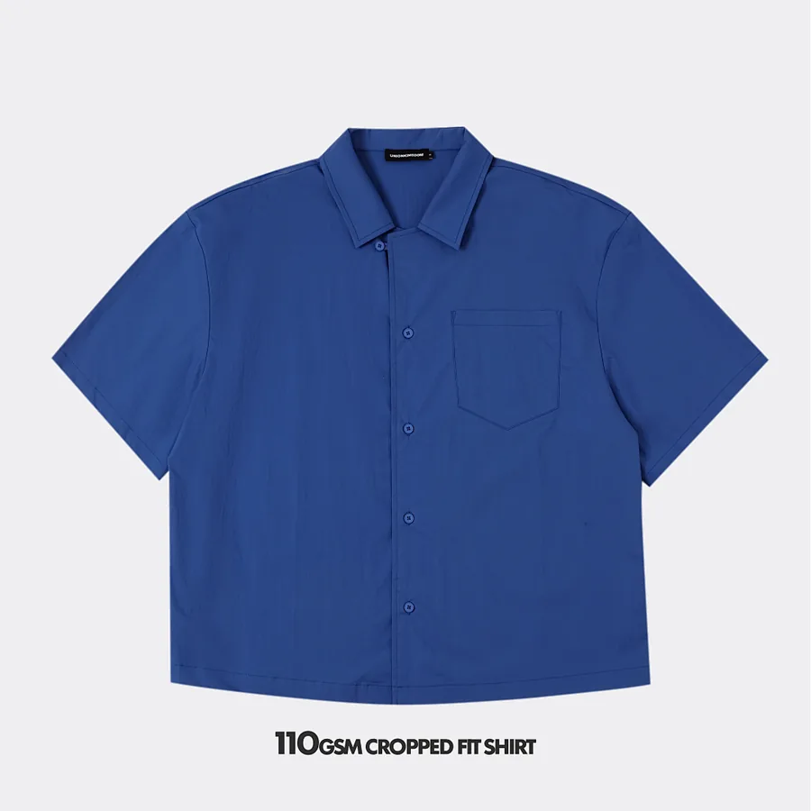 110gsm Union Kingdom 100% Cotton Boxy Cropped Fit Cuban Shirt