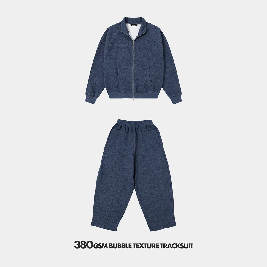 380gsm Union Kingdom Bubble Texture Soft Boxy Cropped Fit Tracksuit