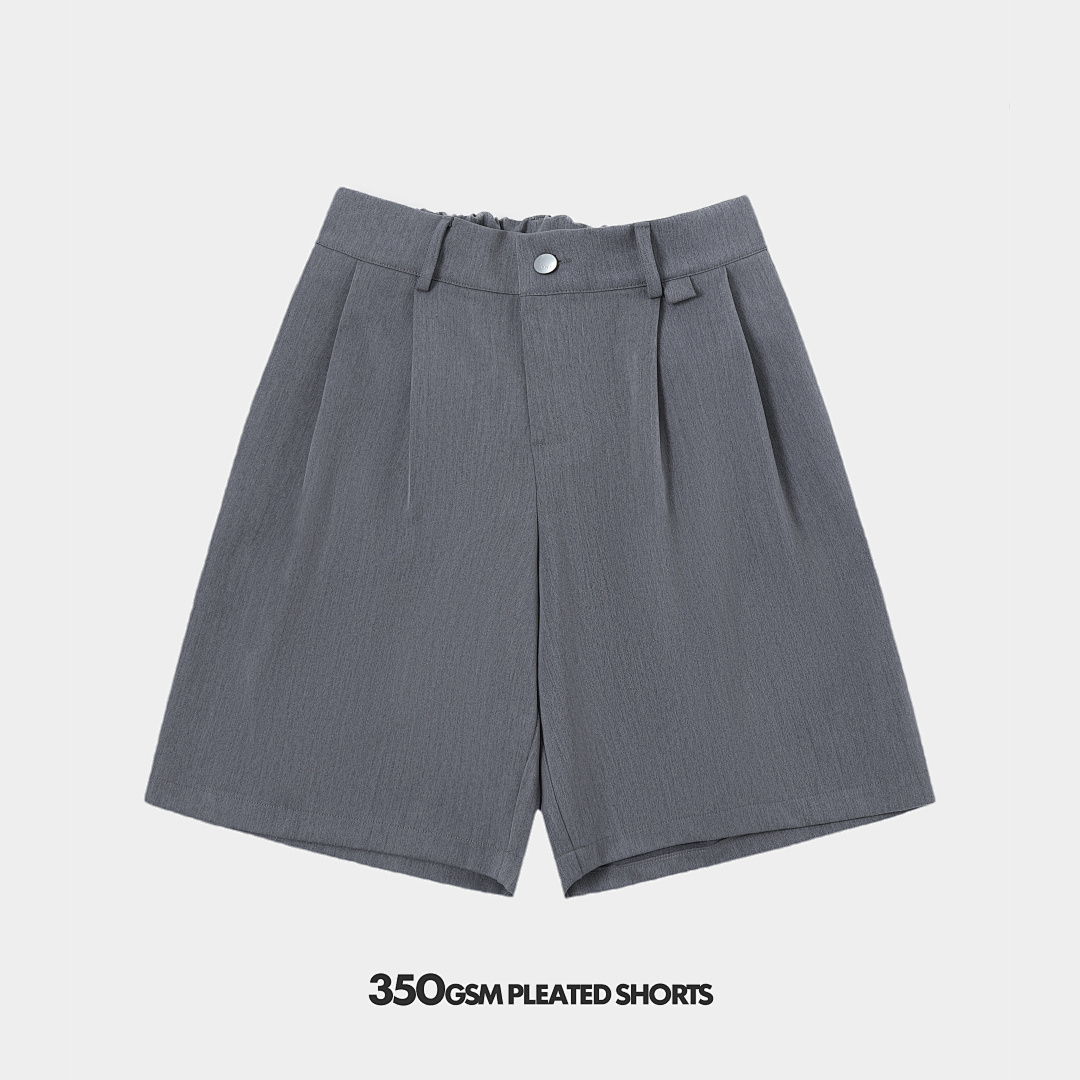 350gsm Union Kingdom Loose Fit Pleated Shorts