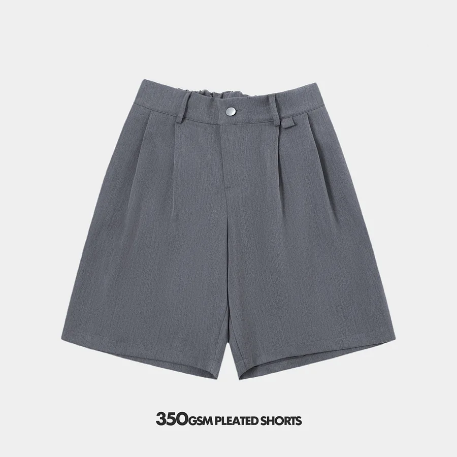 350gsm Union Kingdom Loose Fit Pleated Shorts