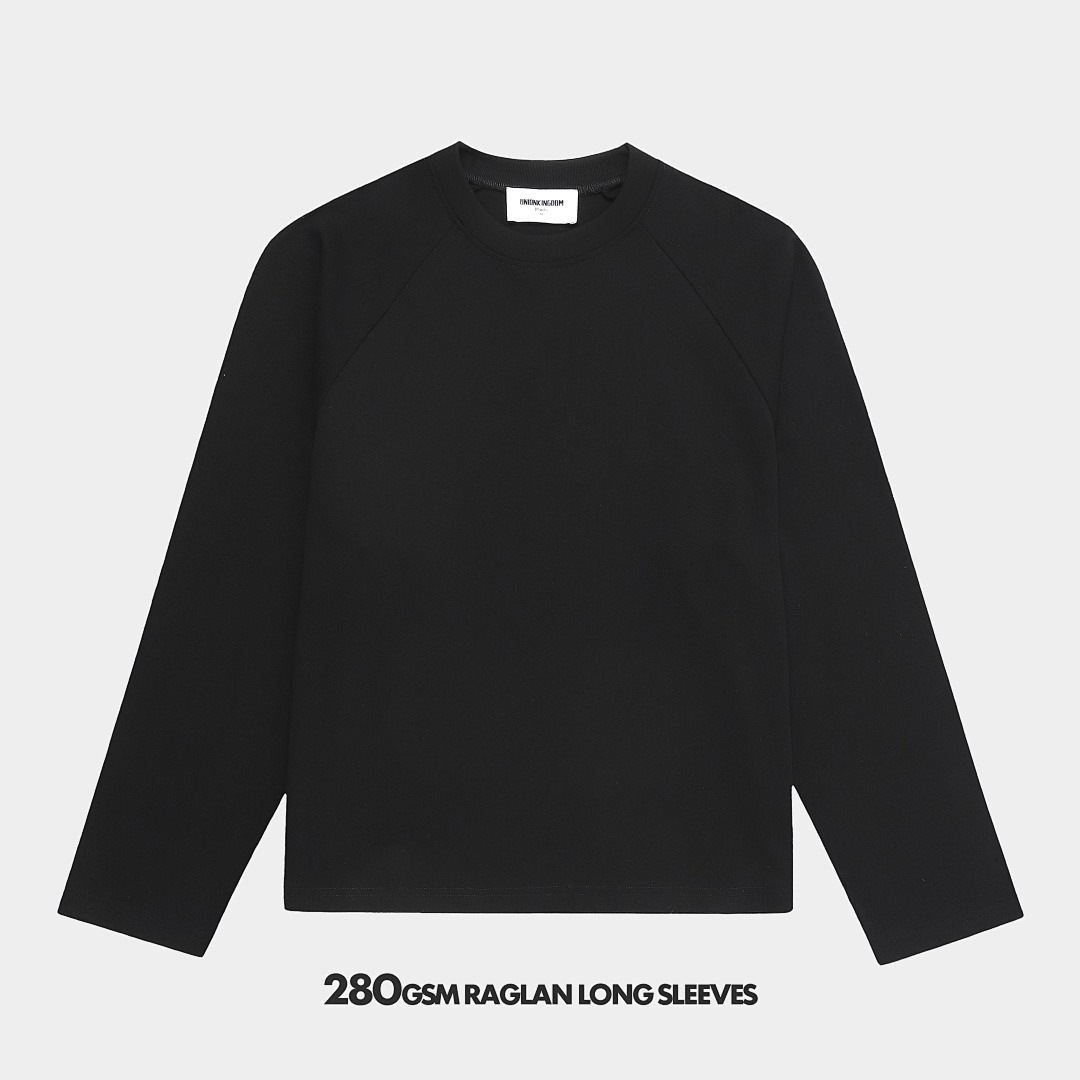 280gsm Union Kingdom 100% Raw Cotton Raglan Long Sleeve