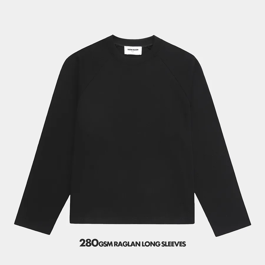 280gsm Union Kingdom 100% Raw Cotton Raglan Long Sleeve