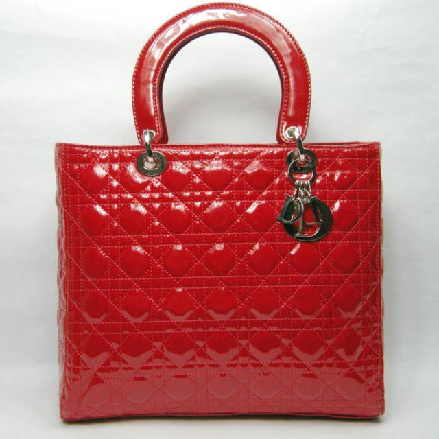 Lady Dior Style Patent Quilted Handbag