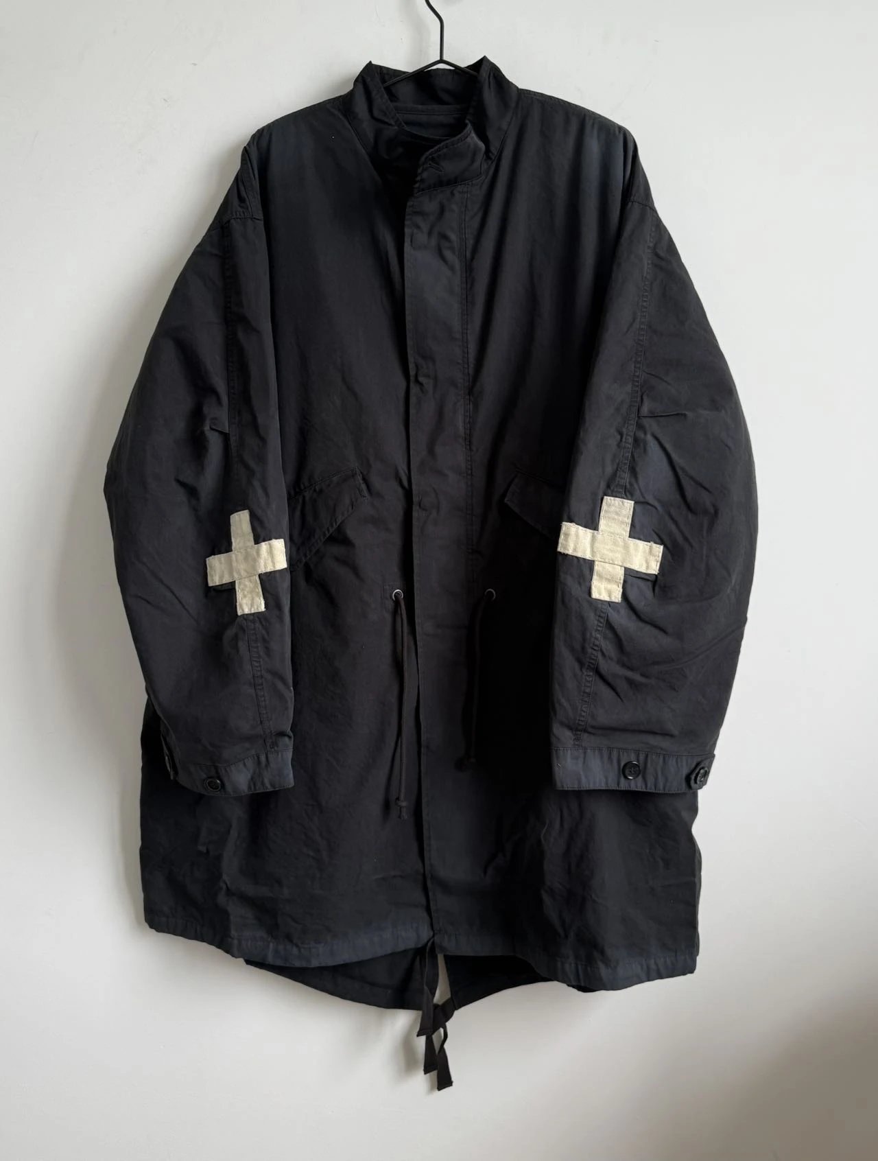 Enfants Riches Deprimes Washed Cross Applique Parka