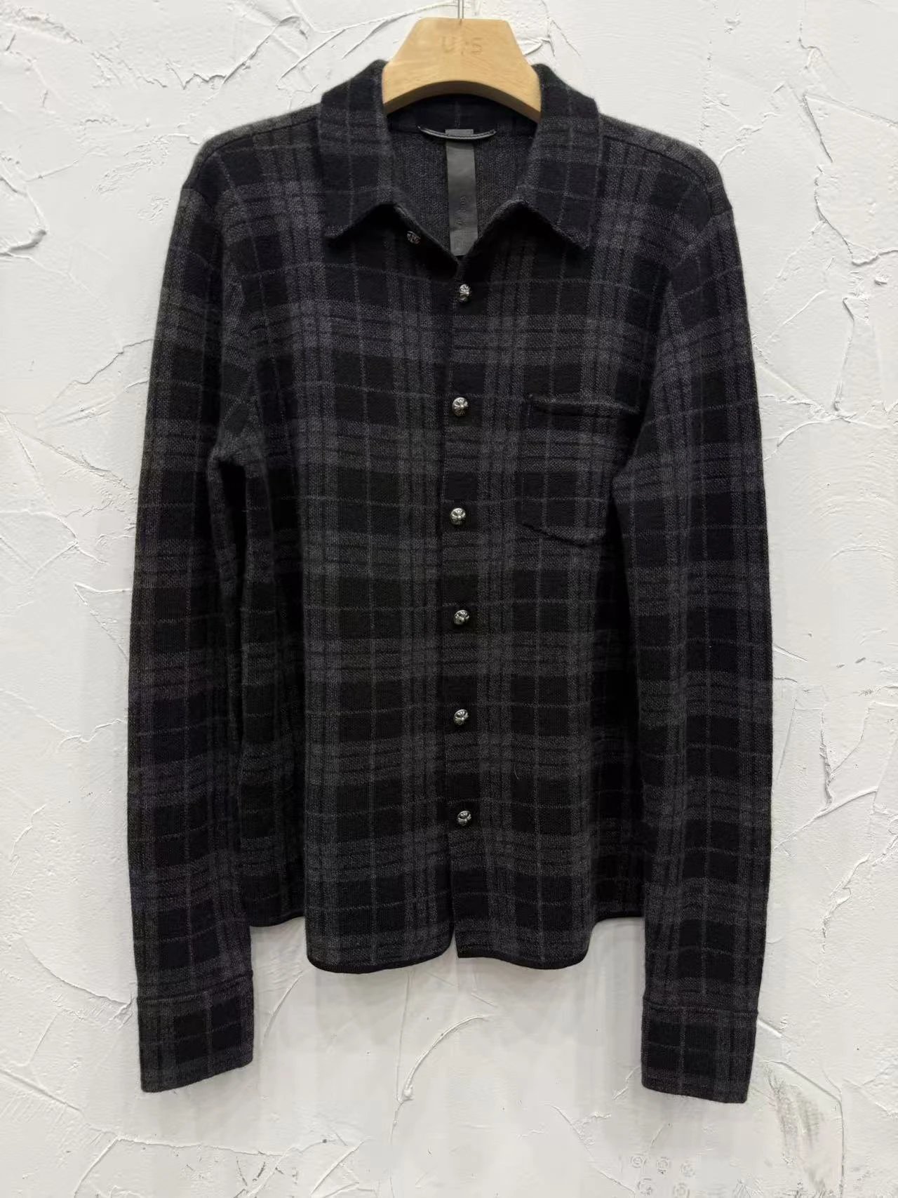Chrome Hearts Cashmere Check Sweater Shirt