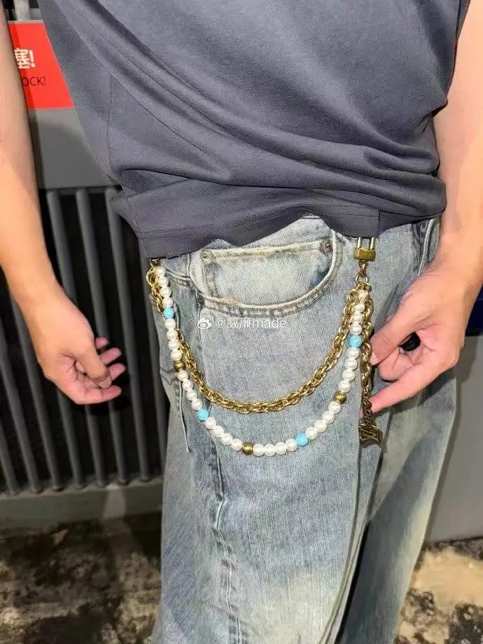 Turquoise Pearl Decorative Chain -d30804